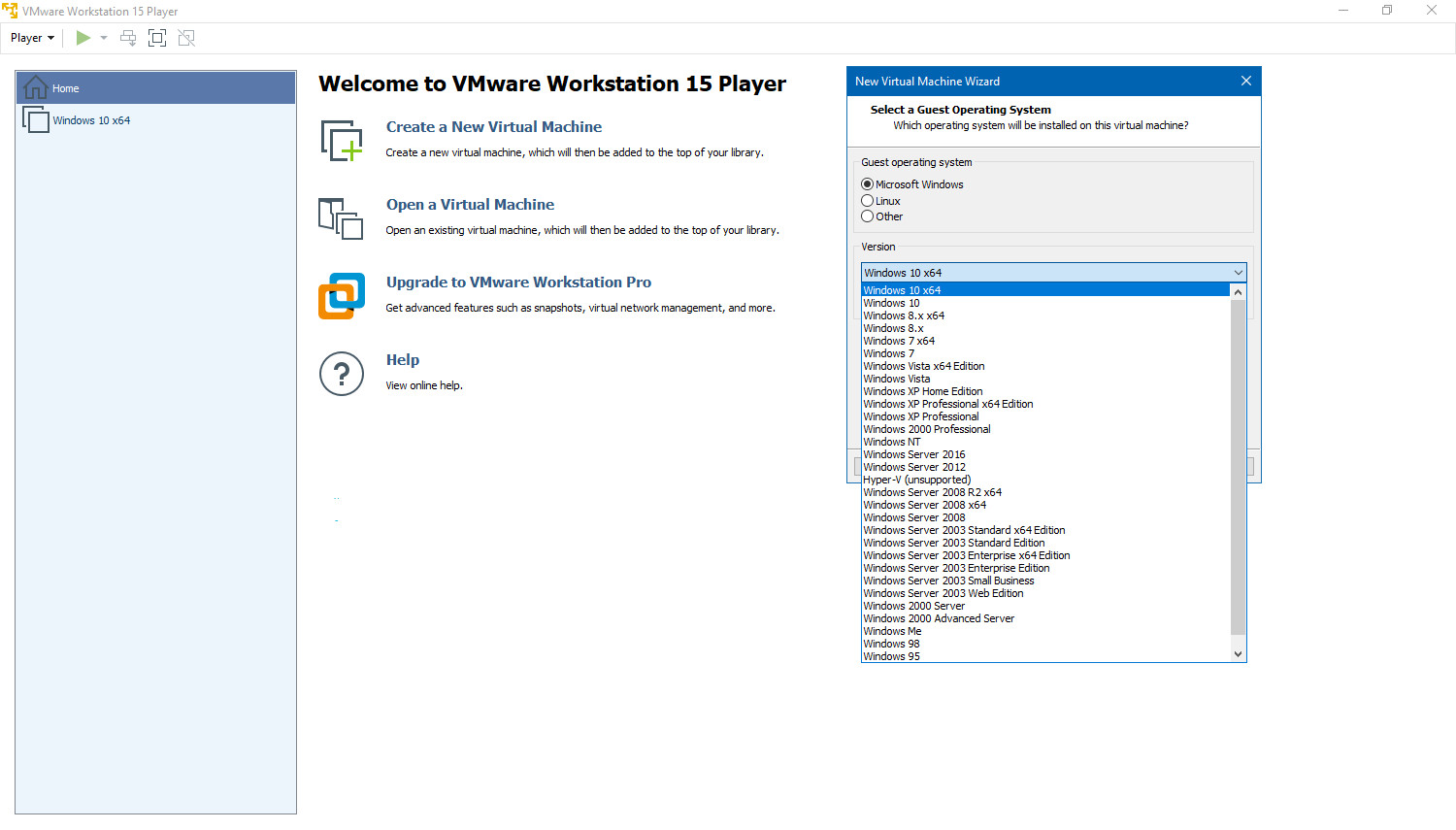 Vmware player